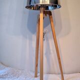 ash tripod lamp and lampshade silver-effect transparent appearance once the lamp is turned on