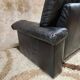 Sofa 2 places black leather year 70'-80' vintage