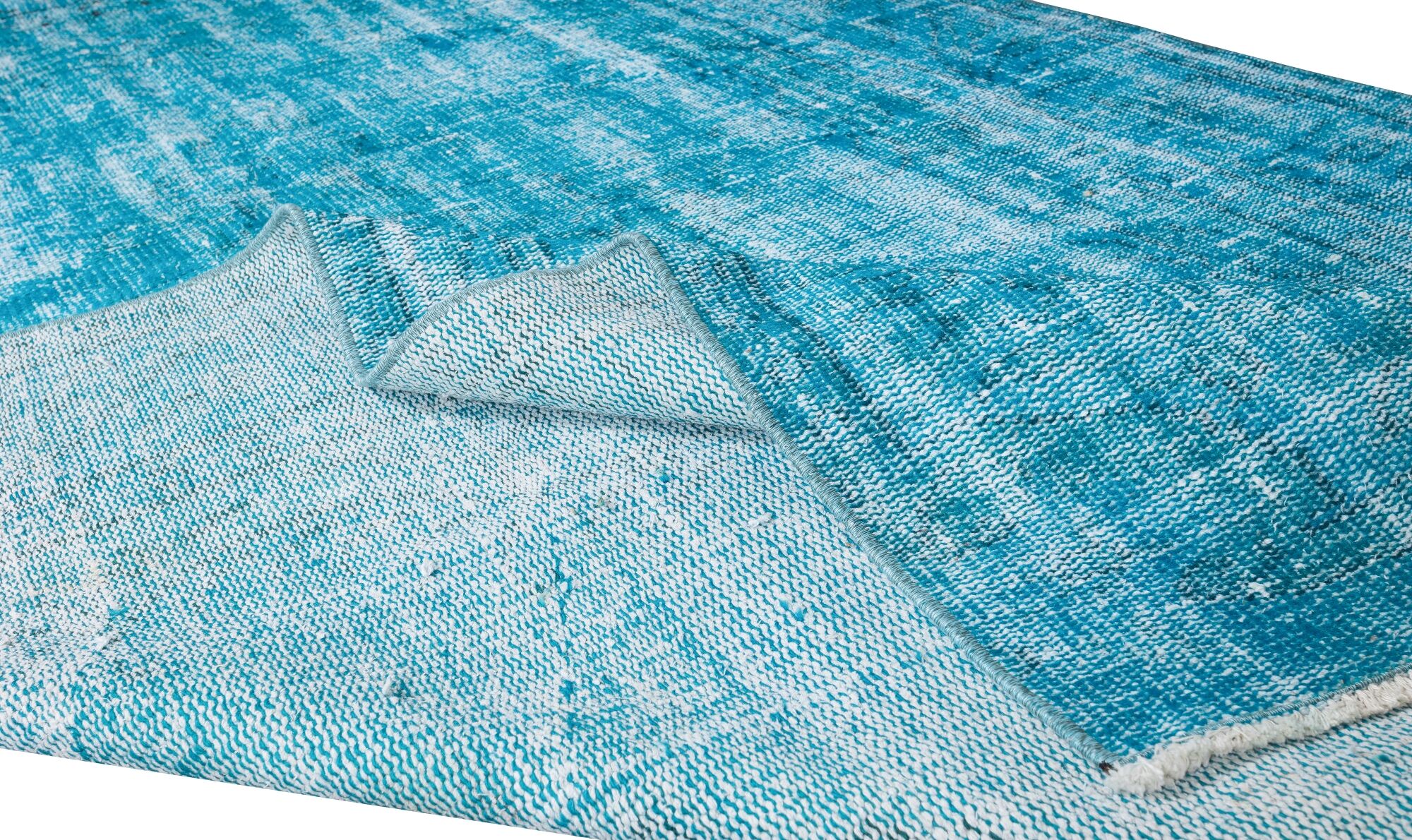 (147x262 cm) Traditional Vintage Hand Knotted Central Anatolian Area Rug Over-Dyed TEK0626