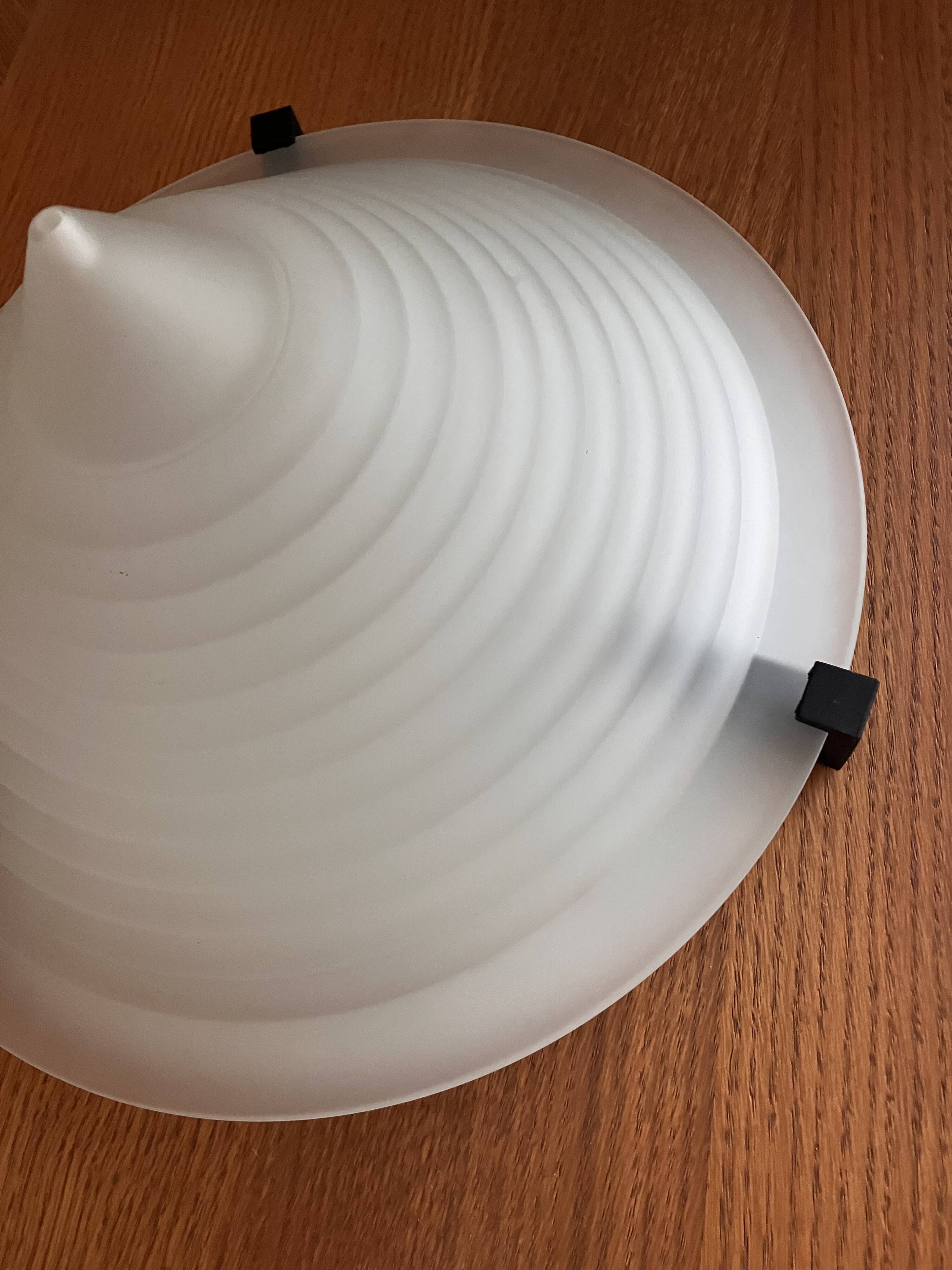 IKEA vintage ceiling light from the 80s in frosted glass, Memphis style.