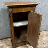 Empire period bedside table in mahogany and gilded bronze circa 1810-1820