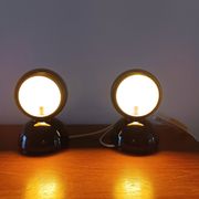 Set of 2 vintage black and white Eclisse lamps - Magistretti for Artemide