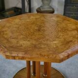Octagonal Art Deco elm burl table, 1940s