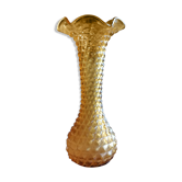 Empoli moulded glass vase, vintage Italian 60s