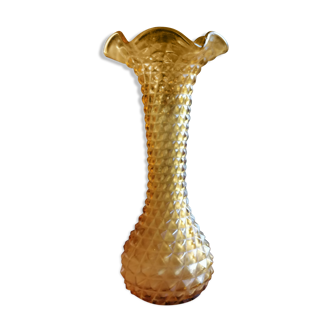 Vase en verre moulé Empoli, vintage
