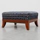 Art Deco Upholstered Footstool with Sabre Legs, France, 20th Century