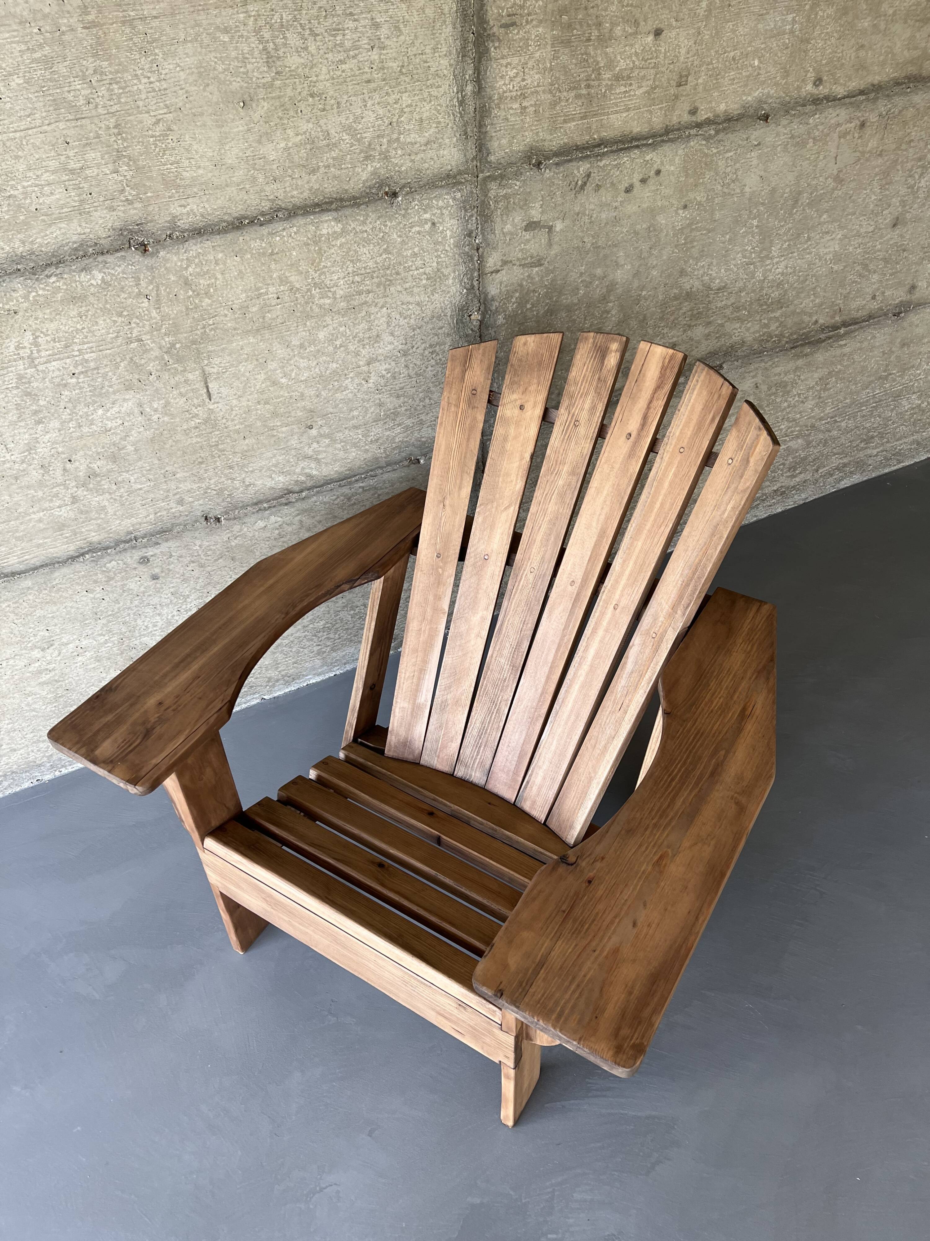 2000s pine Adirondack armchair