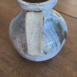 Old bulbous jug pottery vase glazed grey-blue stoneware vintage