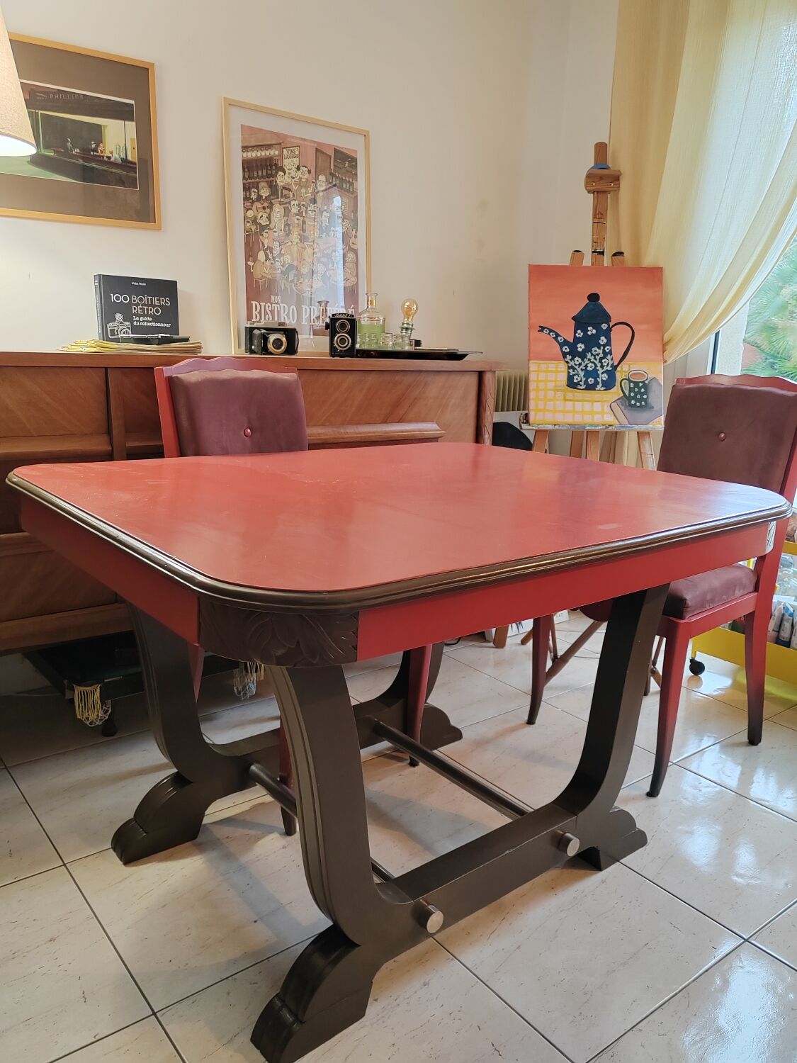 Redesigned table and chairs