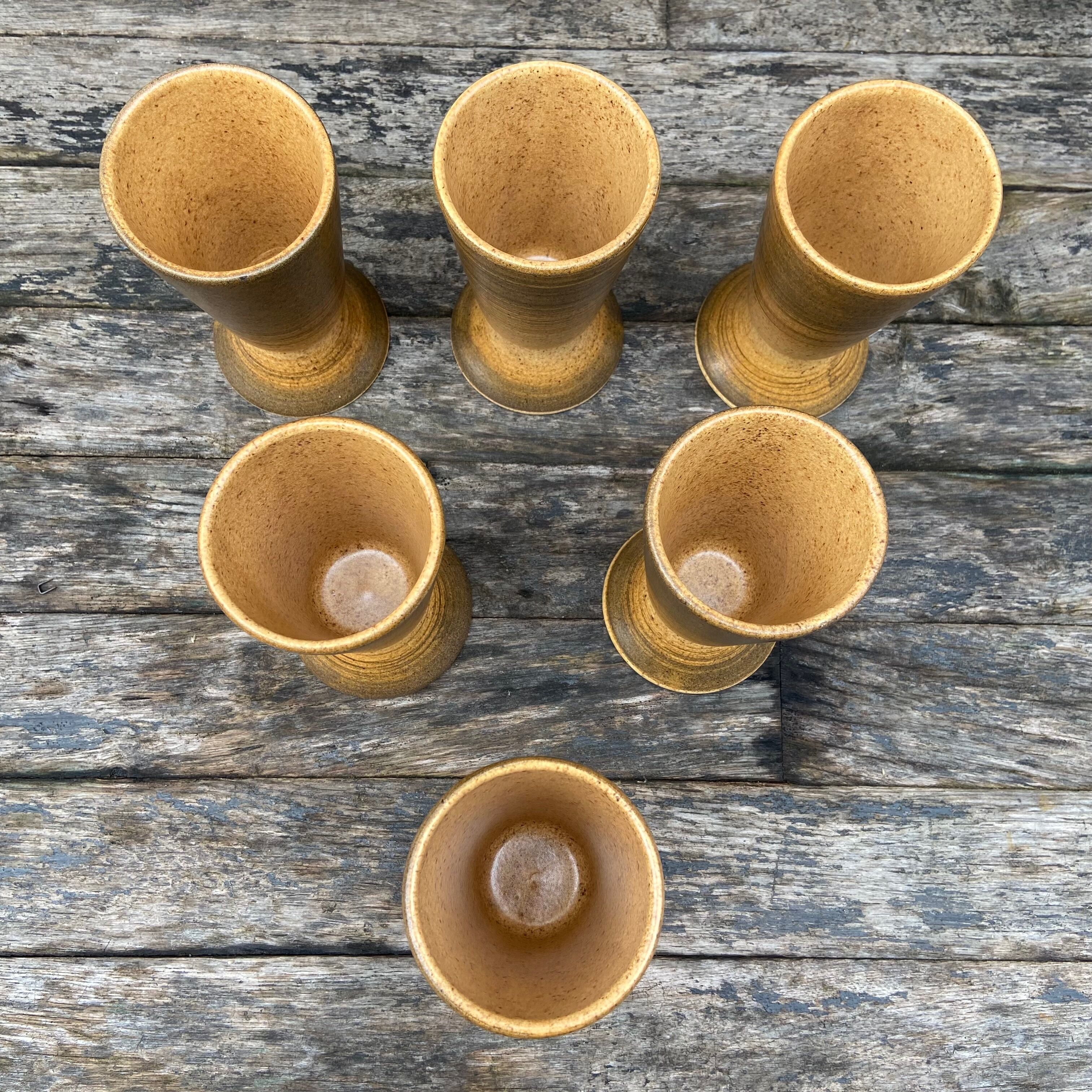 Set of 6 XL sandstone mazagrans