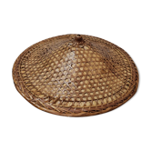 Braided Asian rattan hat from 1970