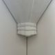 Pair of vintage corner wall lights, matte white plaster, France, 1970.
