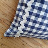 Set of 2 vintage cushions, blue gingham