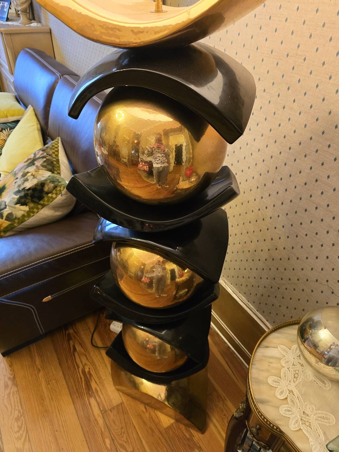 François Chatain – Grand sculptural floor lamp 1.7m “Spheres & Arcs”