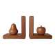 Wooden bookends shaped like an apple and pear – Minimalist design