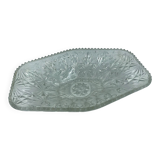 Large glass fruit bowl, cut and chiseled