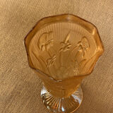 Iridescent glass vase with floral motifs in 40s style