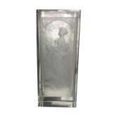 Art Deco engraved glass vase