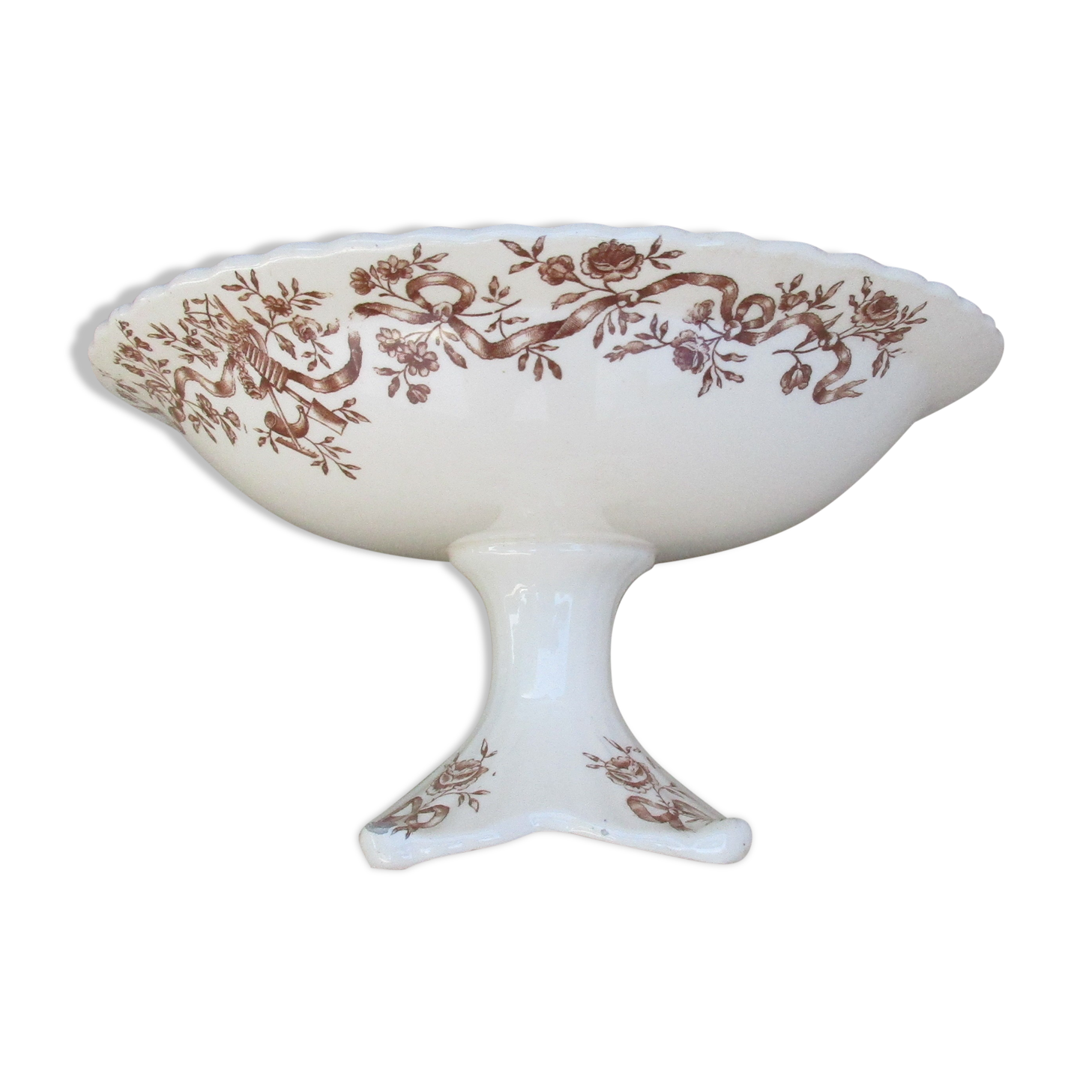 Compotier with floral decor brown longchamps