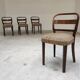 Set of 4 Fischel art deco chairs, fabric and walnut, year 30