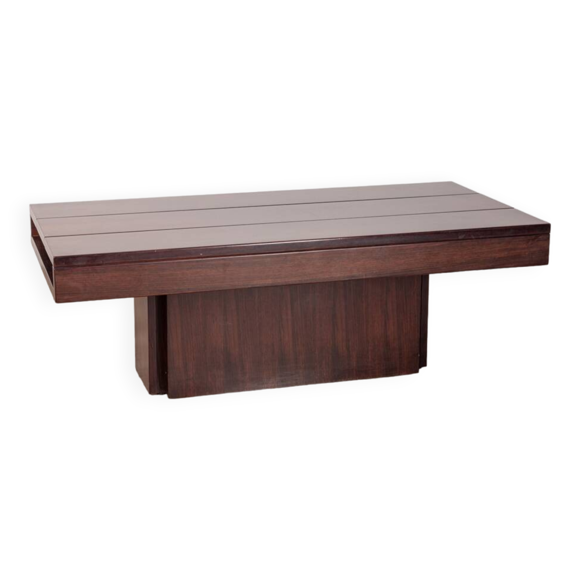 Vintage 60's wooden table with container  italian design