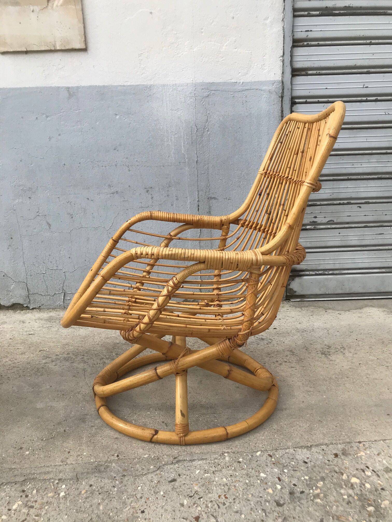 Large pair of rattan chairs
