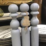 Set of 3 old grey wood keels