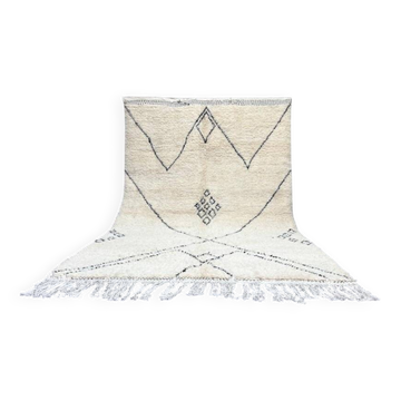 Handmade pure wool beni ourain rug, size 200x300 cm.