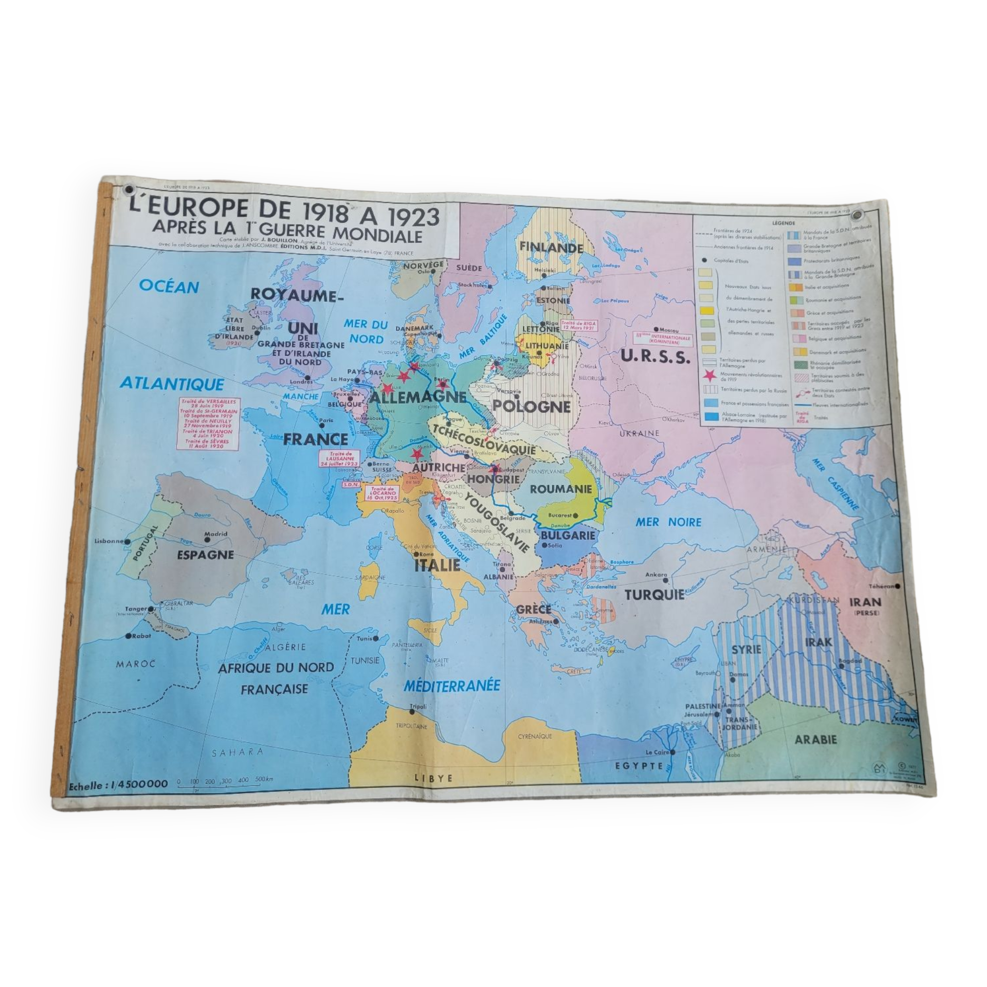 School map of Europe before/after the war