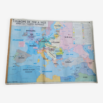 School geographic map of Europe before/after the war