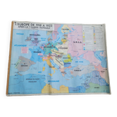 Carte géographique scolaire Europe avant/après guerre
