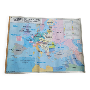 School map of Europe before/after the war.