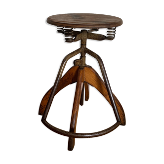 Tabouret industriel Suisse années 1930