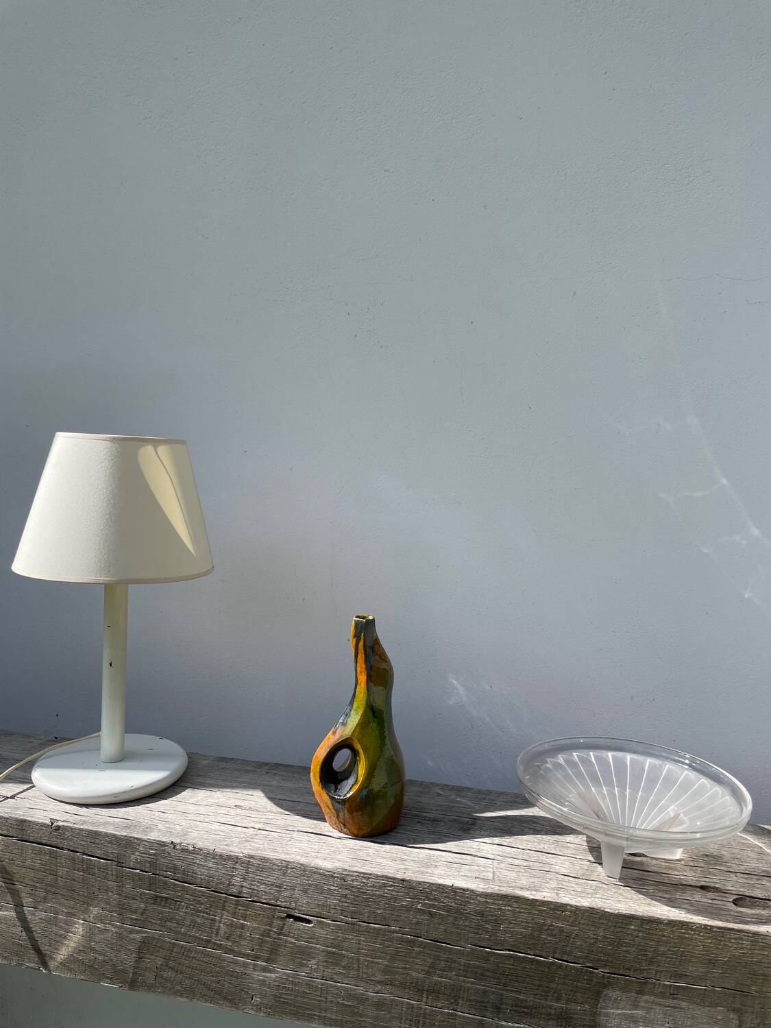 Vintage ceramic vase with drips