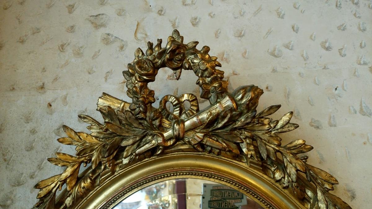 Mirror oval wood stuck and Golden State 110 x 68