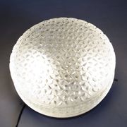 S+ Megal round ceiling light in black and opaque Swiss machined glass 90