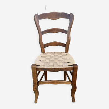 Louis Philippe chair, woven seat, late 19th century.