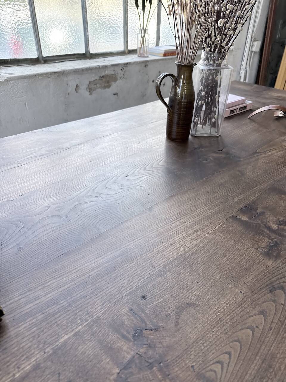 Solid oak table 1900 drapery style XL 280cm with extensions
