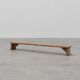Banc bas rustique français en bois massif de style wabi wabi, vers 1880