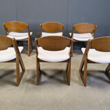 Vintage brutalist dining chairs, set of 6 - 1960s