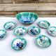 Salad bowl dessert service & 8 ramekins sandstone from the vintage Morvan 70s