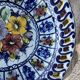 Openwork ceramic dish, hand-painted, Alcobach, Portugal, 35 cm diameter