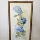 Tableau Aquarelle Fleurs Hortensia Signé J. Verne