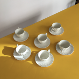 Series of 6 white ceramic cups