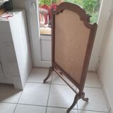 Pare- feu ancien en bois et tissu d' origine