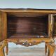 1950s Chippendale bedside tables with black glass