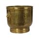 Large Hammered Brass Jardinière/Planter with Lion Heads