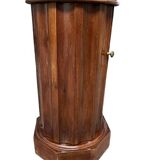Round wooden bedside table, 1 door