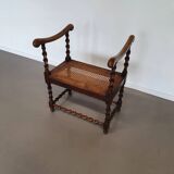 Wokkel chair with armrests and webbing seat