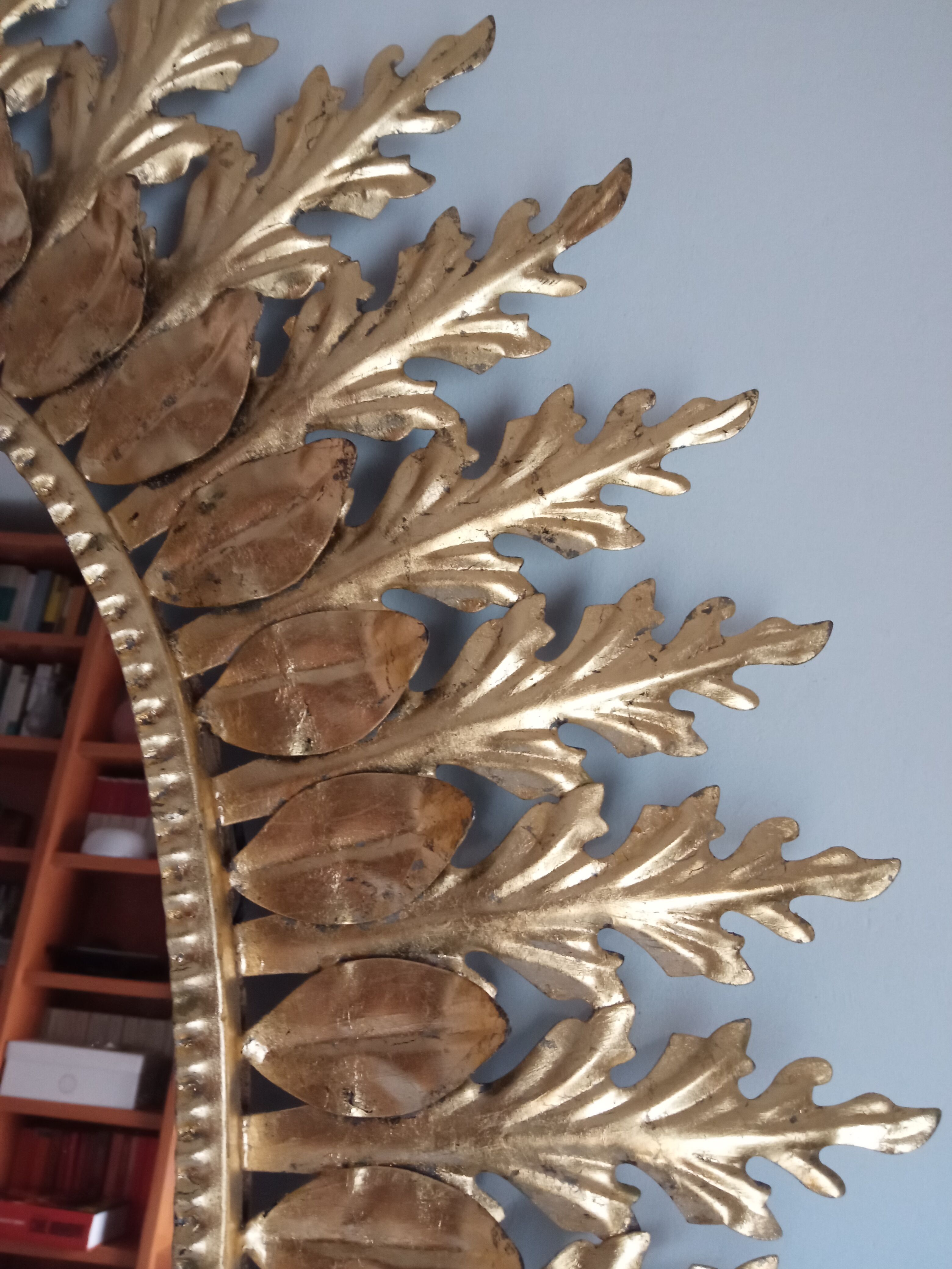 Vintage golden sun mirror